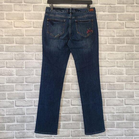 Sundance Magnolia Hand Painted Straight Leg Jeans 29 Boho Feminine - Picture 3 of 11